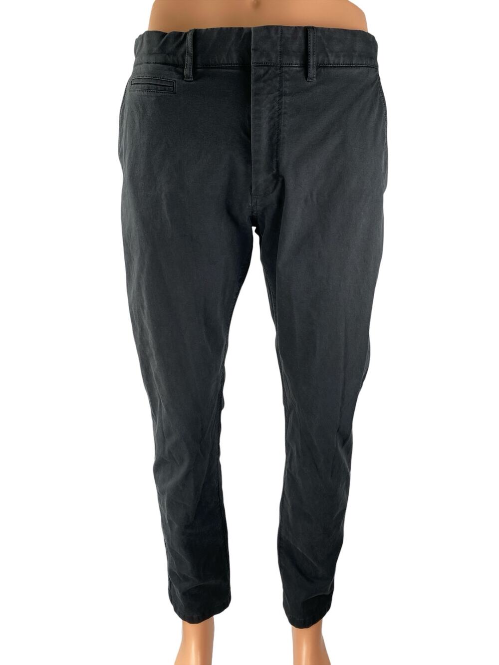 J.Crew Tech Men's Black High Rise Slim Tapered Casual Chino Trousers Pants Sz 33
